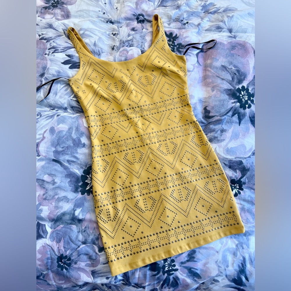 Bebe Yellow Mini Dress
